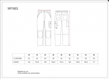 VH - PANTALON REFORZADO WORKTEAM WF1903 GRIS-NEGRO