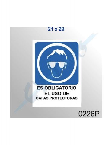 SEÑAL PVC DINA4 29X21 OBLIGATORIEDAD GAFAS